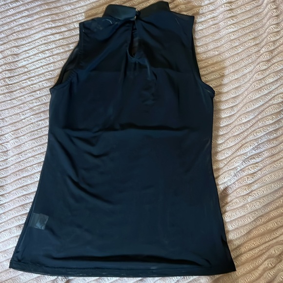 MIND CODE black mesh top with short turtle neck, size: SMALL NWOT. - Picture 5 of 17